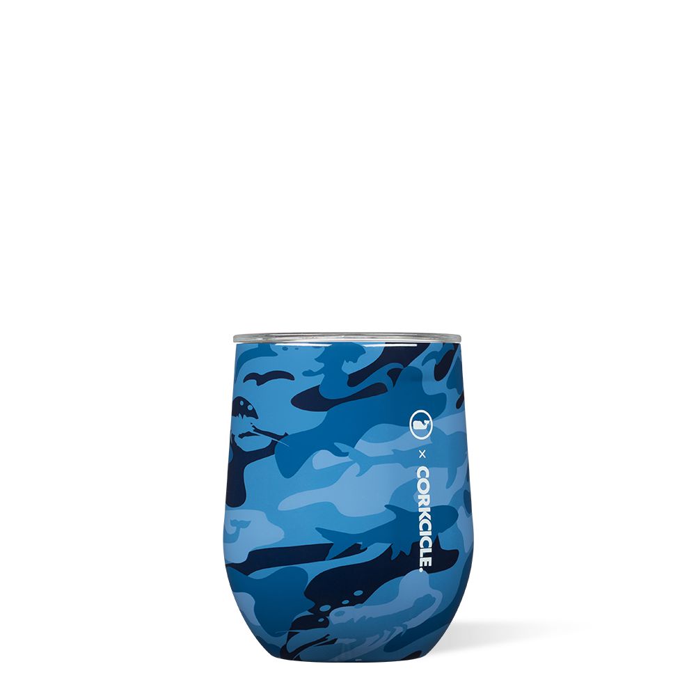 Corkcicle 12oz Vineyard Vines Stemless Bleu Camouflage | FGV-58497110