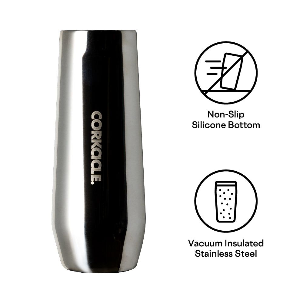 Corkcicle 7oz Stemless Flute Tungsten | EMT-40001373