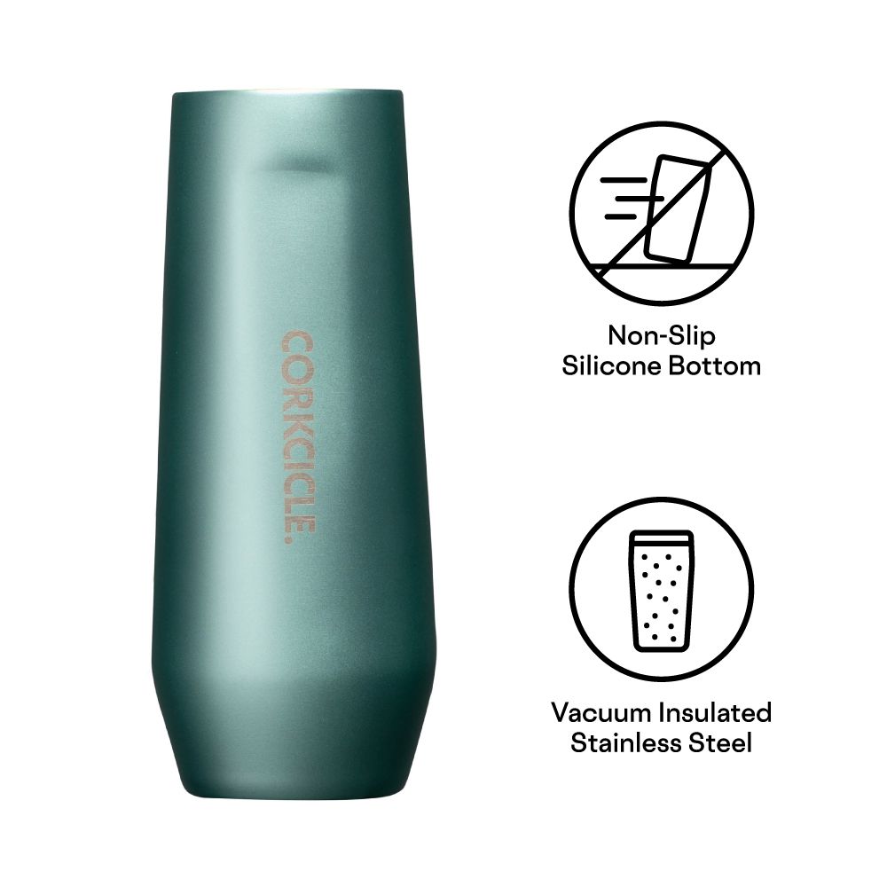 Corkcicle 7oz Stemless Flute Jade | FKK-37110309