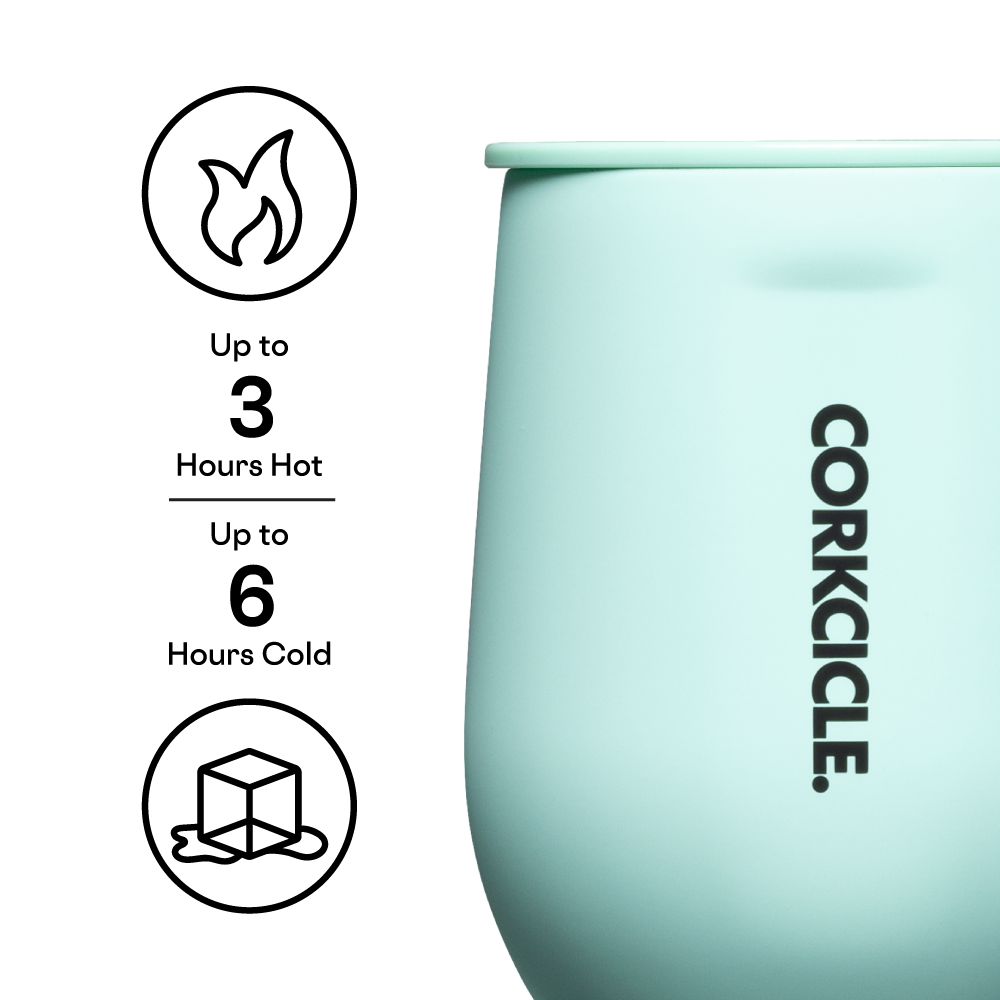 Corkcicle 12oz Neon Lights Stemless Sun-Soaked Teal | SVT-09839791