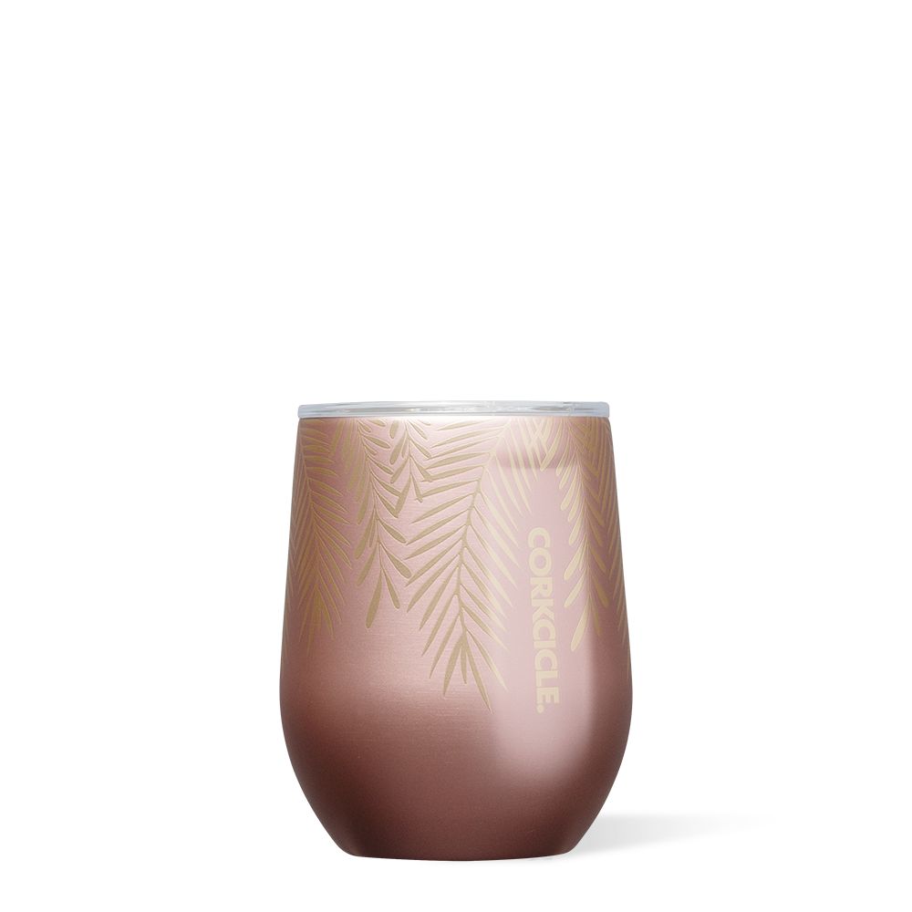 Corkcicle 12oz Holiday Stemless Rose Doré | QHK-53380065