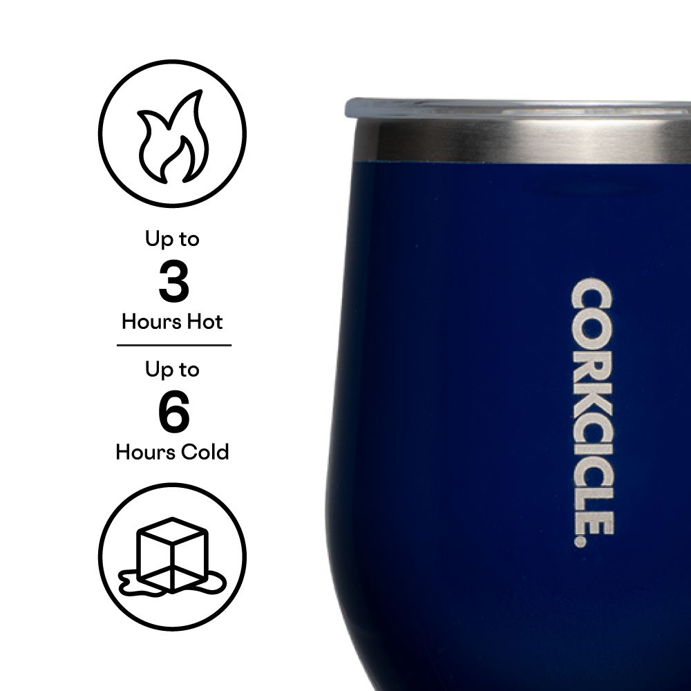 Corkcicle 12oz Classic Stemless Insulated Wine Tumbler Bleu Marine | URZ-76271388