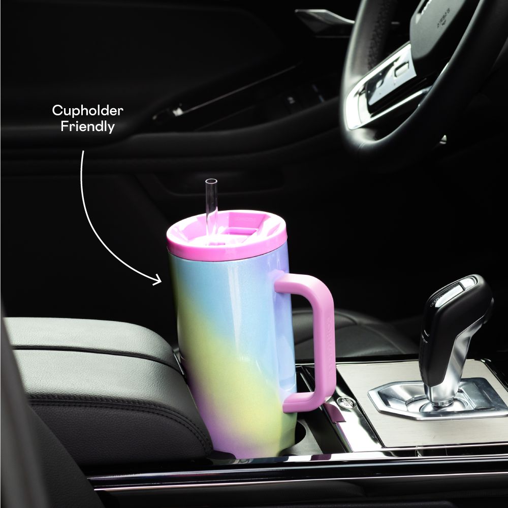 Corkcicle 40oz Cruiser Insulated Tumbler With Handle Rainbow Unicorn | NCM-32924495