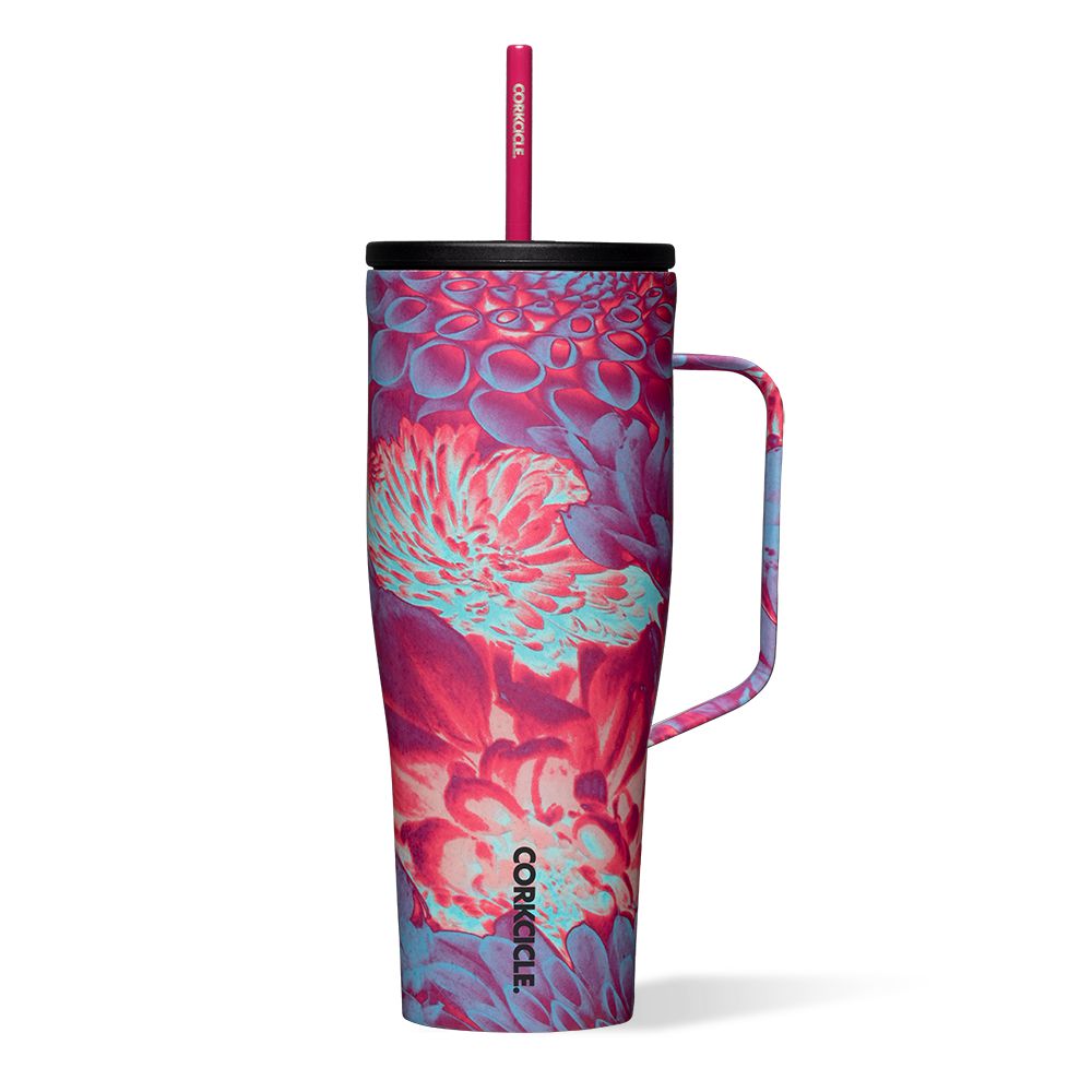 Corkcicle 30oz Cold Cup Xl Insulated Tumbler With Handle Dopamine Floral | PJW-94579762