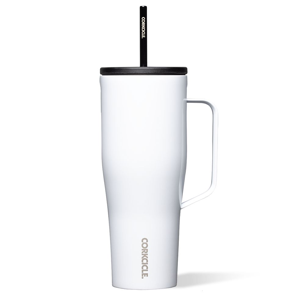 Corkcicle 30oz Cold Cup Xl Insulated Tumbler With Handle Blanche | CCW-80351151