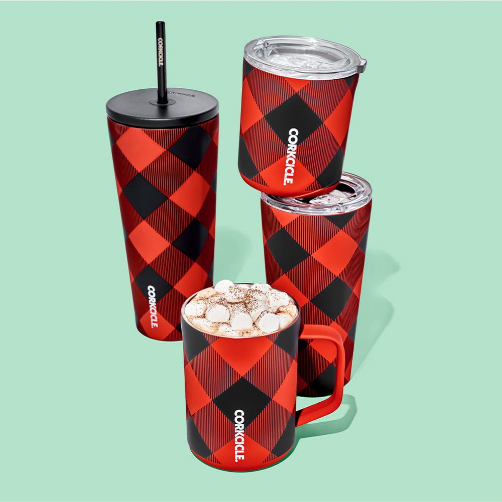 Corkcicle 24oz Holiday Cold Cup Insulated Tumbler With Straw Rouge | IYW-52302107