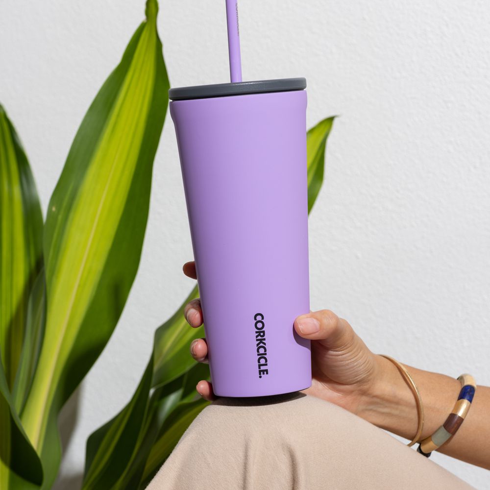 Corkcicle 24oz Cold Cup Insulated Tumbler With Straw Sun-Soaked Lilac | HMX-60971007