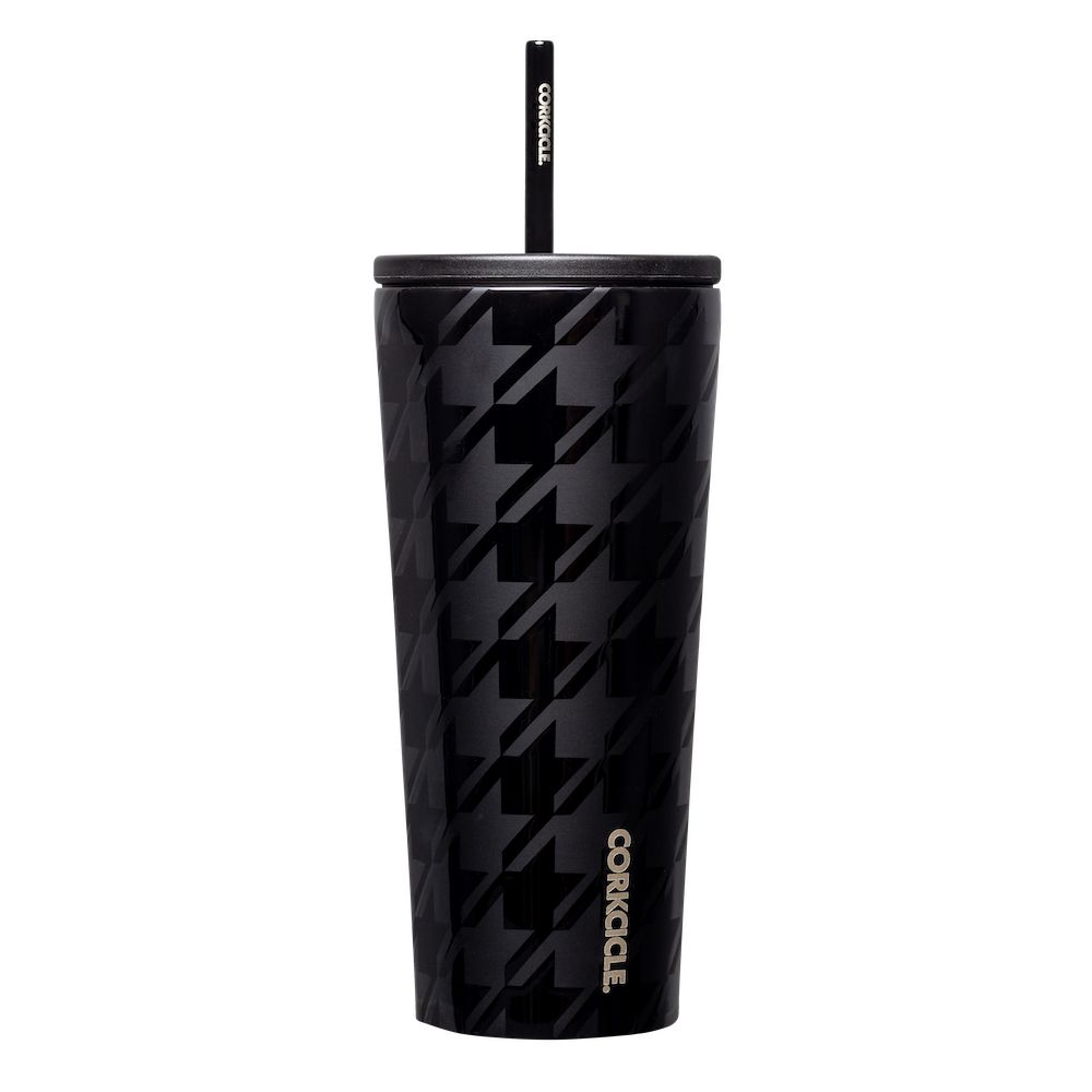 Corkcicle 24oz Cold Cup Insulated Tumbler With Straw Onyx Houndstooth | QDU-34442881