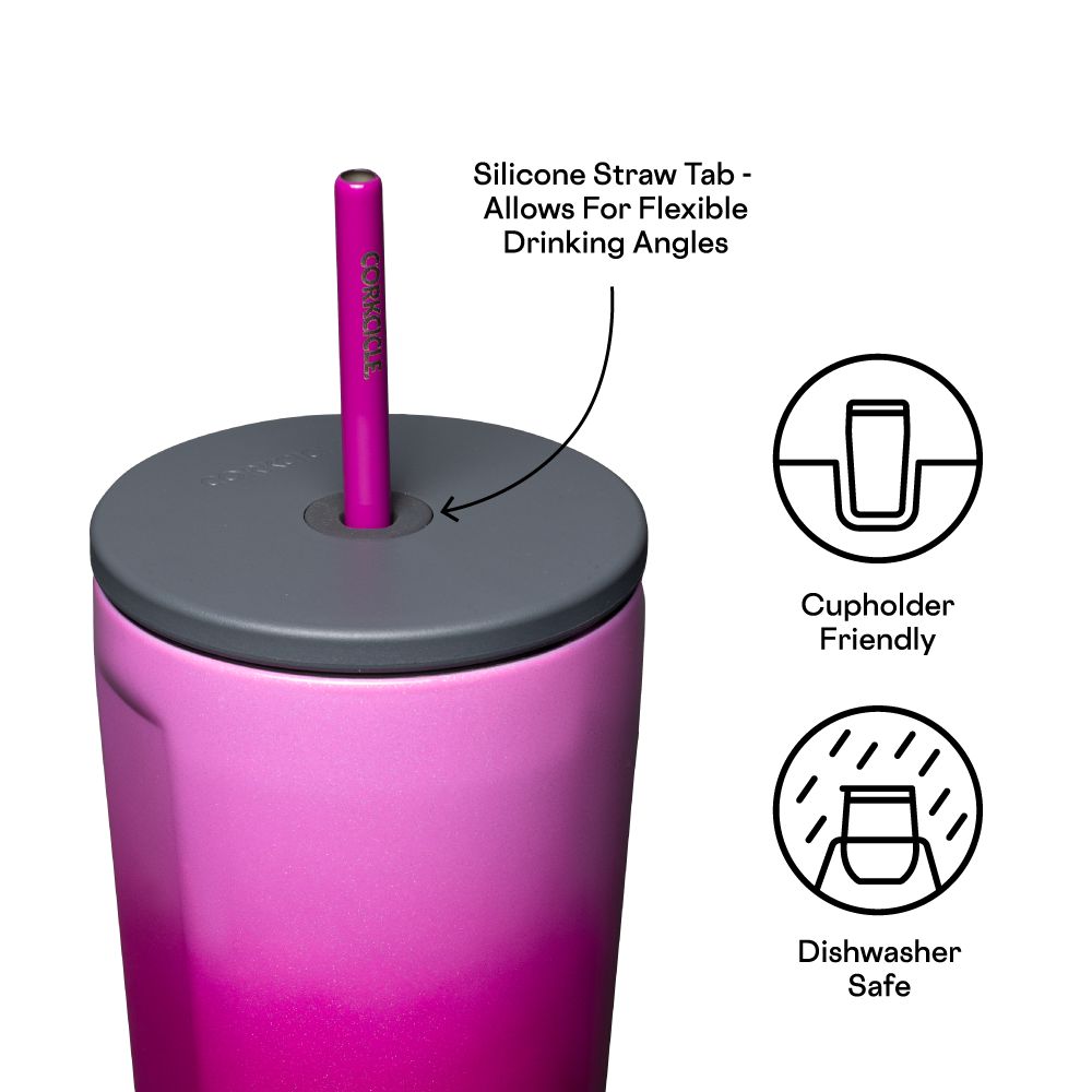 Corkcicle 24oz Cold Cup Insulated Tumbler With Straw Ombre Unicorn Kiss | GFP-95248426