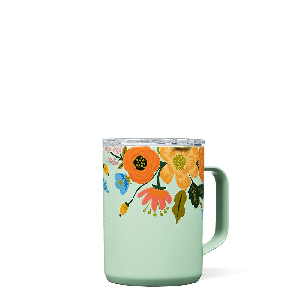 Corkcicle 16oz Rifle Paper Co. Coffee Mug Insulated Coffee Mug Menthe | HBU-44056028