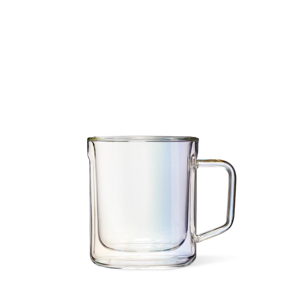 Corkcicle 12oz Mug Glass Set (2) Glass Coffee Mugs Prism | DZM-85080709