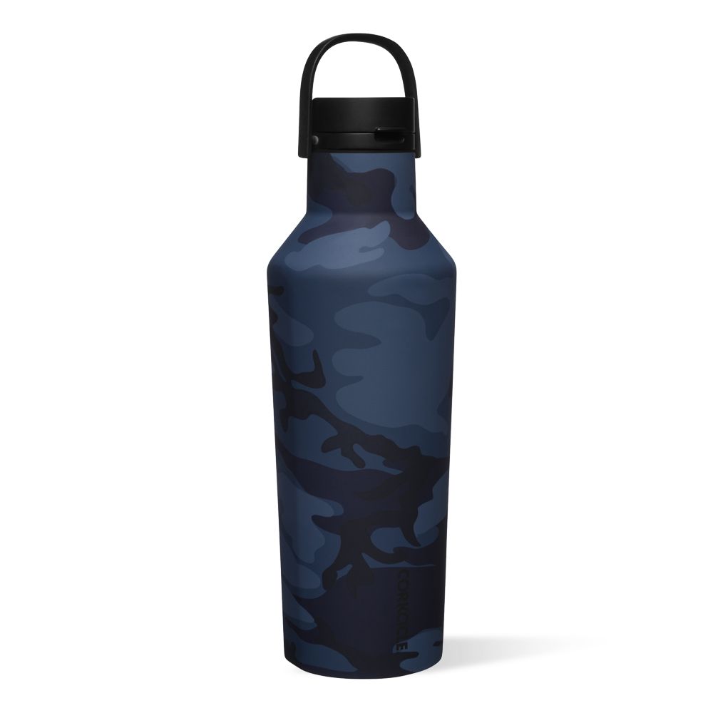 Corkcicle 32oz Series A Sport Canteen Insulated Bleu Marine Camouflage | DQO-11349210