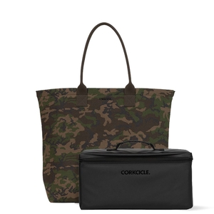 Corkcicle Re:Tote Recycled Plastic Tote Bag With Cooler Insert Camouflage | UQN-69793009