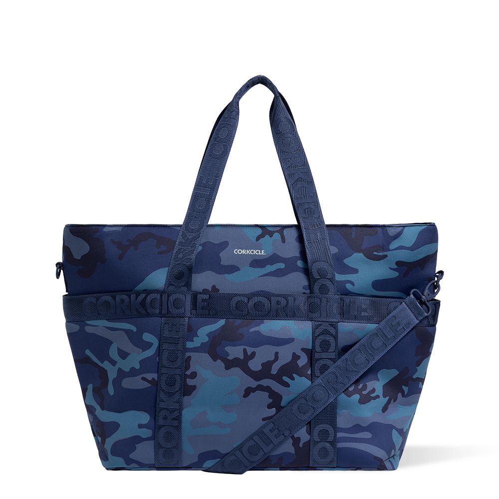 Corkcicle Estelle Tote Bleu Marine Camouflage | ISE-73849328