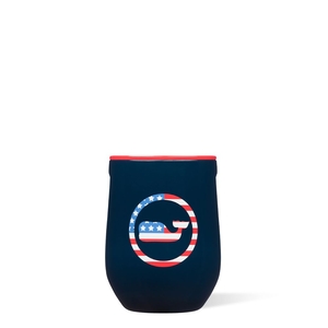 Corkcicle 12oz Vineyard Vines Stemless Americana Whale Dot | EKX-53245604