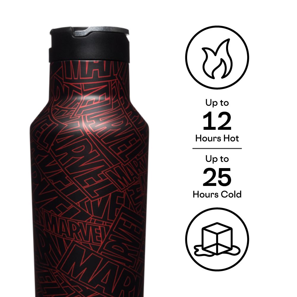 Corkcicle 20oz Marvel Sport Canteen Insulated Water Bottle Marvel Logo | ZXG-30951116